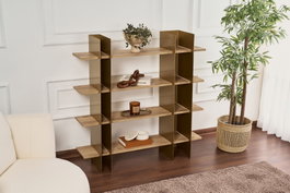 Hanah Home Estantería de Metal Dorado Shb-017-A